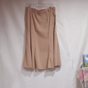 VERVE RARE VINTAGE TAN SKIRT TULIP HEM VIETNAM SUEDE FEEL MISSING BELT SIZE 10